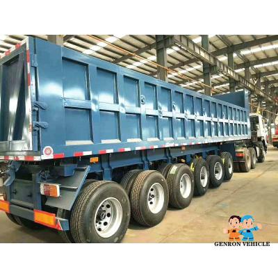 China 3 Axles / 6 Axles Air Suspension Dumping Truck Semi - Trailer 80 Tons Capacity for sale