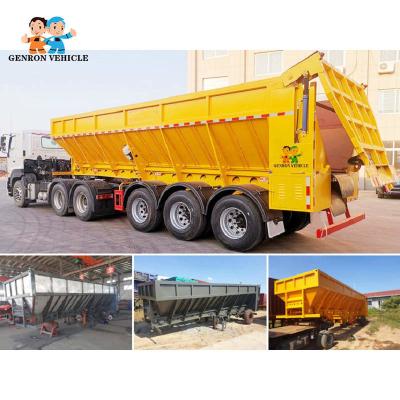 China V - Type Heavy Duty Genron Brand 60 Tons Crawler Dumping Semi Truck Trailer for sale