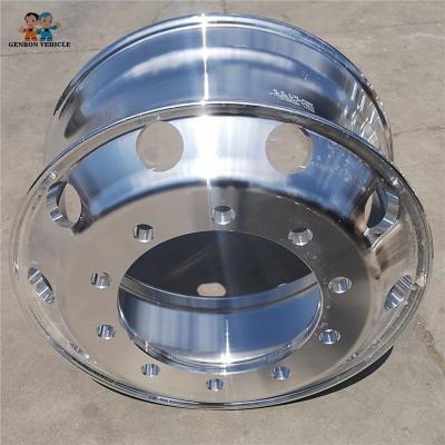 China Aleación de aluminio 12R22.5 22,5 Rim Truck Trailer Spare Parts en venta