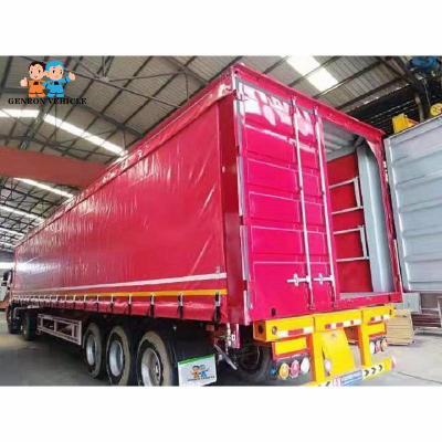 China Remolque incluido suspensión mecánica de Curtainsider del cargo 60T semi en venta