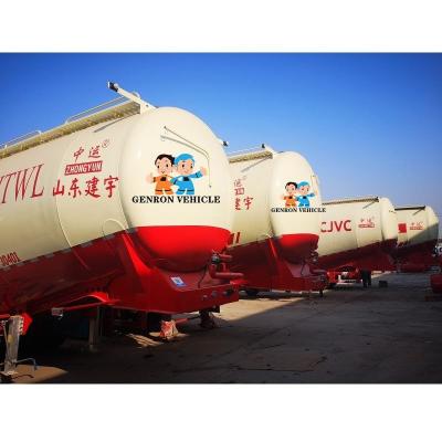 China 3 Behälter 12 Weels 55 Ton Cement Pneumatic Trailer der Achsen-55M3 zu verkaufen