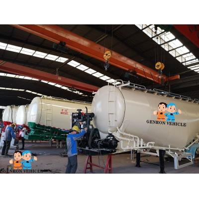 China 3 Achsen 12 dreht 55T fliegen Ash Dry Bulk Tanker Trailer zu verkaufen