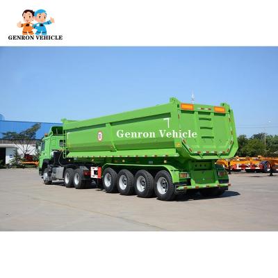 China 4 árboles 50T descargan semi la válvula posterior hidráulica de Tipper Semi Trailer With WABCO de los remolques en venta