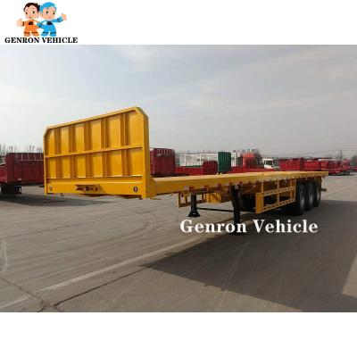 China 3 Axles 45 Tons Transport Container Semi Trailer Flatbed Semi Trailer for sale