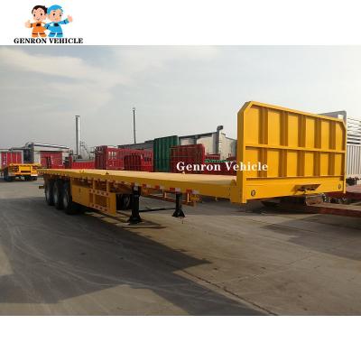 China 3 Behälter-Trailer der Achsen-Flachbettfracht-20ft 40ft mechanisch/Luft-/Blockwagen-Suspendierung zu verkaufen