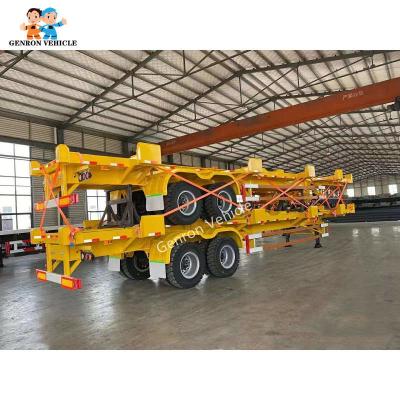 China 50 Tonnen 20ft Skelett-halb Trailer-mit Luft-/Blockwagen-Suspendierung zu verkaufen