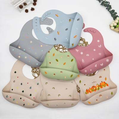 China BPA Free Newborn Custom Soft Baby Feeding Supplies Waterproof Silicone Baby Bib for sale