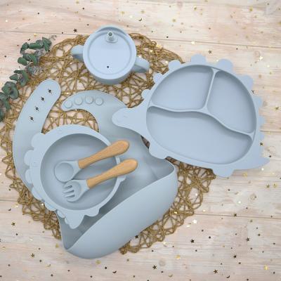 China Food Grade BPA Free Suction Baby Bowls Free Wholesale Anti Spill Baby Feeding Set for sale