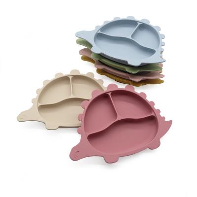 China 2021 Food Grade Sustainably Feeding Dinner Silicone Babies Set Dish Suction Dishes For Baby for sale