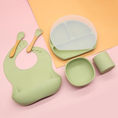 China Wholesale BPA Free Suction Silicone Baby Feeding Tableware Division Children's Dishes for sale