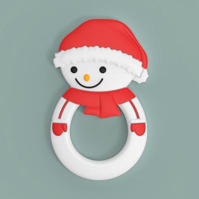 China NEW Melikey BPA Free Soothing Silicone Baby Teether Ring Christmas Teethers for sale