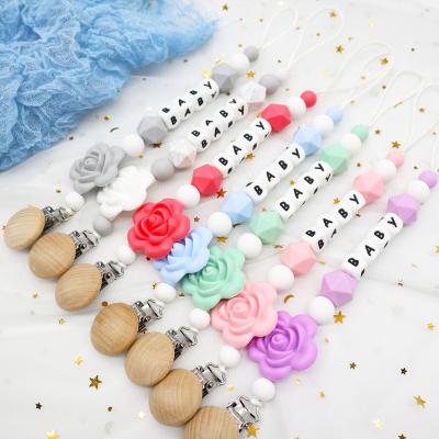 China Softer BPA Letter DIY Baby Silicone Pacifier Chain Good Price Set for sale