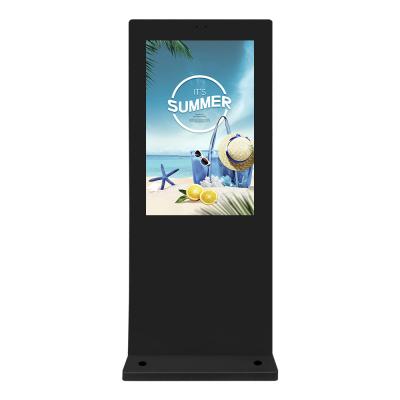 China 65 inch free standing split screen smart remote control waterproof touch screen led outdoor display advertising screen for sale