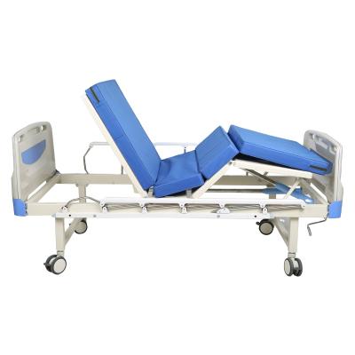 China Crank Patient Manual Hospital Bed Medical Equipment 2 Side Tilt Hospital Bed for sale