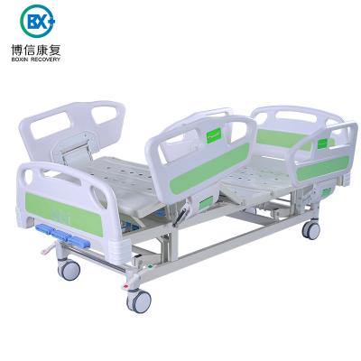 China Triple Function Manual Hospital Bed Three Cranks For Patient Multi Function Hospital Bed for sale