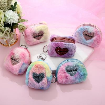 China Fashion Good Quality Custom Plush Luxury Zipper Women Fashion Cute Small Credit Card Holder Coin Clips Wallet For Ladies Kids for sale