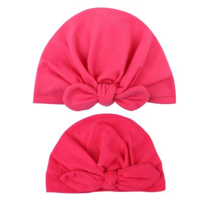 China Indian Velvet Knot Turban Hat Mother Kids Turban Headband Hair Bandanas Headscarf Headwrap Headdress for sale