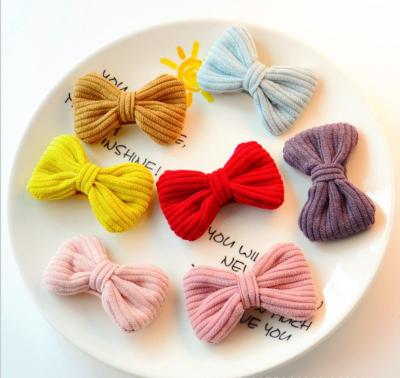 China New Cute Wholesale Fabric Bow Tie Mixed Ribbon Garment For Hair Ribbon Handmade Colorful Solid Clip For Babies Kids for sale