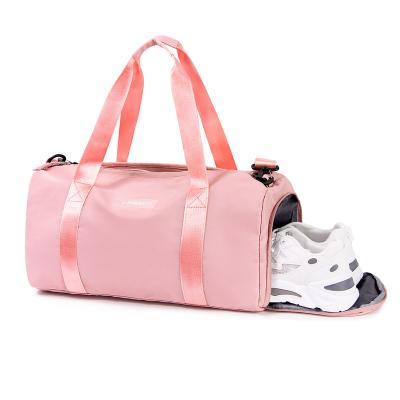 China Durable Travel Tote Cubes Custom Logo Girls Traveling Workout Women Gym Duffel Bag Pink Overnight Fitness Bags Duffle for sale