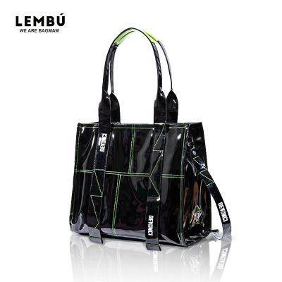 China Water Resistant Fashionable Girls Totebag Ladies Leather Handbag Glace Tote Bags For Women for sale