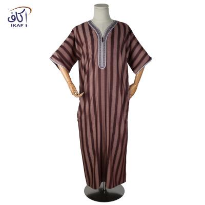 China Islamic Ethnic Arabic Maxi Dress Jalaba Maxi Qamis Muslim Clothing Jubah Djellaba Abaya Jalabya ​​Band Design Ikaf V-Neck Maxi Dress Pray Kaftan Jilbab for sale