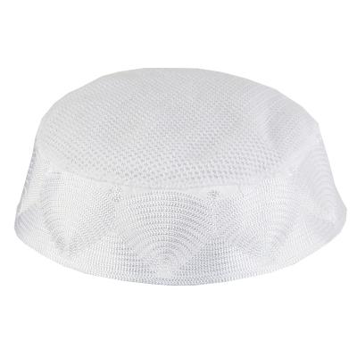 China Mesh Dome Embroidered Crochet Stylish Wholesale Ethnic Dubai Arab Malaysia Indonesia White Hat for Men's Net Muslim Prayer Hat for sale