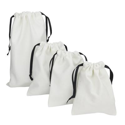 China Custom Printed Promotional Eco-friendly Mini Size White Eco Friendly Pouch Cotton Dust Small Drawstring Bags for sale