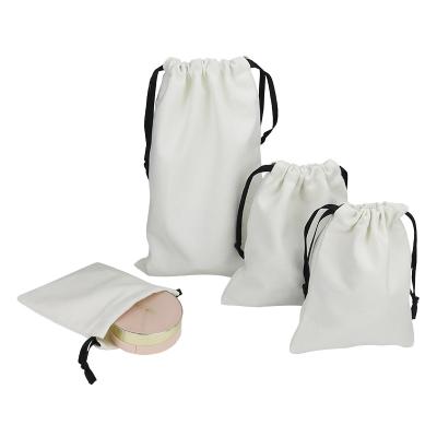 China Bolsa Algodon Eco-Friendly Custom Small White Cotton Bags Reusable Drawstring Cotton Pouch Bag With Logo for sale