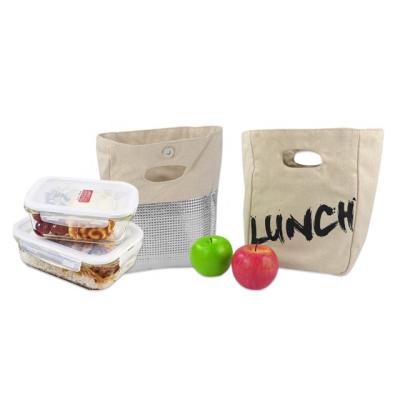 China OEM/ODM Waterproof Custom Canvas Insulated Lunch Tote Cotton Thermal Cooler Bag For Food Delivery for sale