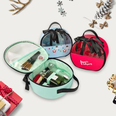 China Custom Christmas Travel Beauty Bag Makeup Set Cosmetic Bag Women Makeup Travel Cosmetic Bag Pouch Eco-Friendly for sale