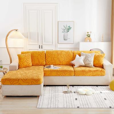 China Best Selling Cationic Velvet Soft Premium Modern Decoration Removable Orange Star Household Jacquard Sofa Cover for sale