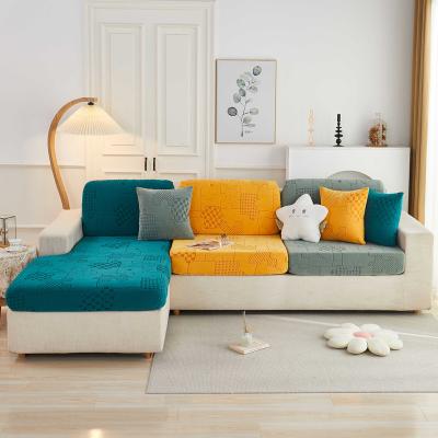 China Best Selling Modern Cute Removable Three-color Household Product Design Jacquard Cationic Velvet Soft Sofa Cover for sale