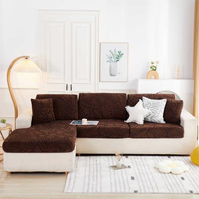 China Best Selling Mocha Modern Removable Star Household Jacquard Decoration Soft Cationic Velvet Sofa Cover for sale