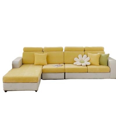 China Sofa Seat Cushion Cover Soft Elastic for Autumn and Winter Sofa Covers Pets Kids Removable Lemon Yellow in Living Room for sale