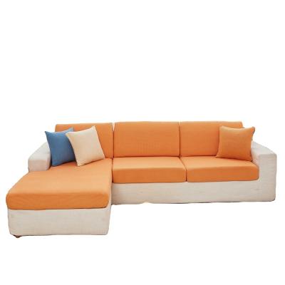 China New Soft Tropical Orange Waterproof Anti-dirty Corner Sofa Cover L-shaped Seat Protector Cover Sofa Seat Cushion Cover for sale