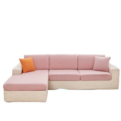 China New Corn Corduroy Pastel Pink Soft Anti-dirty Corner Sofa Cover L-Shaped Seat Protector Seat Cushion Cover Waterproof for sale