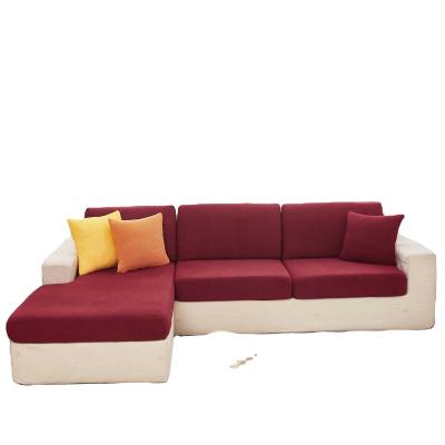 China New Soft Wine Red Waterproof Anti-dirty Corner Sofa Cover L-shaped Seat Protector Cover Sofa Seat Cushion Cover for sale