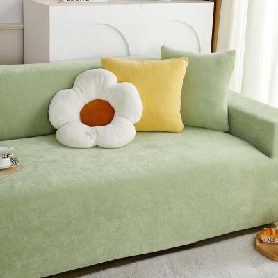 China Chenille Elastic Mint Green Elastic Sofa Seat Cushion Cover For Furniture One Piece Sofa Cover Case Protector for sale