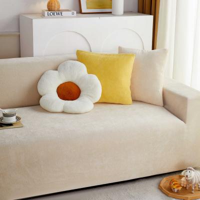 China Chenille Elastic Sofa Seat Cushion Cover Elastic Cream For Furniture One Piece Sofa Cover Case Protector for sale