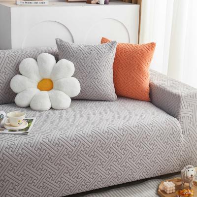 China Customized Soft Color Latest Design Simple Grayish White Household Removable Sofa Covers Seat Decoration for sale