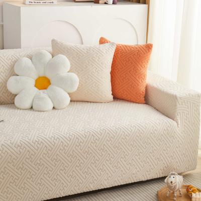 China Customized Soft Color Latest Design Simple Beige White Household Removable Sofa Covers Seat Decoration for sale