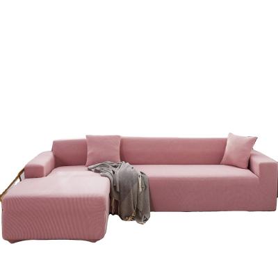 China Wholesale Soft Elastic Stretch 1/2/3/4/5 Seat Sofa Slipcovers For Protector Pink Sofa Cover Case Remova for sale