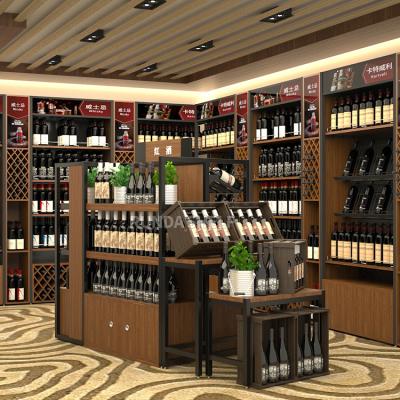 Cina Supermarket And Castle Double Sided Professional Design Of High End Elegant Wooden Wine Rack Display Stands in vendita