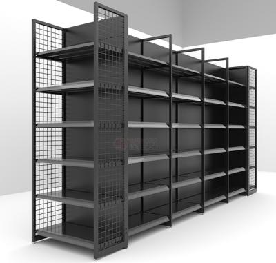 中国 Beautiful Single Sided / Double Sided Durable Metal Duty Customized Gondola Supermarket Shelving For Pharmacy Equipment 販売のため