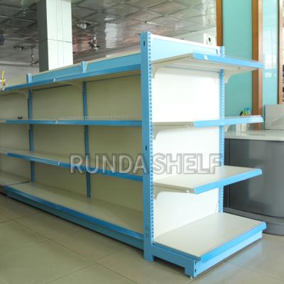 China High Quality Double Sided Adjustable Cold Rolled Steel Shelving Gondola For Supermarket Equipment Customized Shelves for sale