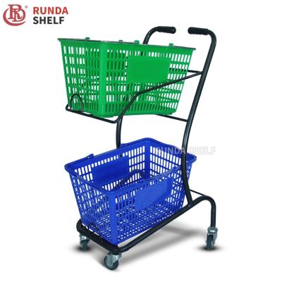 中国 Black Unveiling Supermarket Shopping Trolley Price Playmarket Trolley With Wheels 販売のため