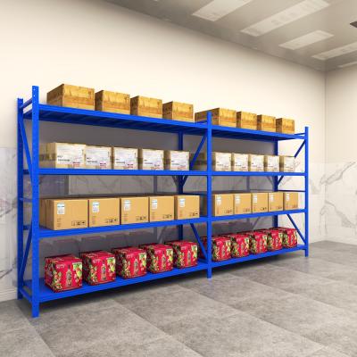 China Easy To Install 4 Layer Q235 Metal Warehouse Rack Medium Duty Cold Rolled Steel Adjustable Storage Shelf for sale