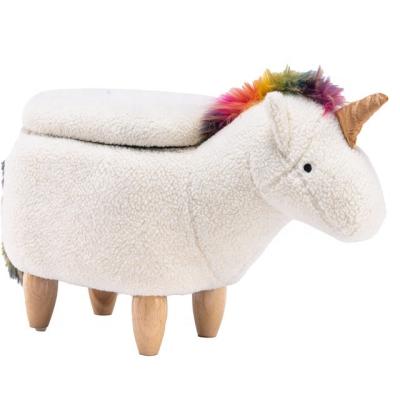 China Customizable Footrest Convertible Wholesale Unicorn Living Room Storage Animal Stool Suitable For Small Pet Puppies for sale