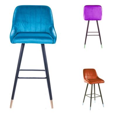 China Modern Factory Direct Hotel Velvet Bar Chair Stool Dining for sale