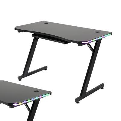 China Home Office Extendable Desk with Keyboard Drawer Gaming Console RGB Gaming PC Computer Desk Computer Desk for sale